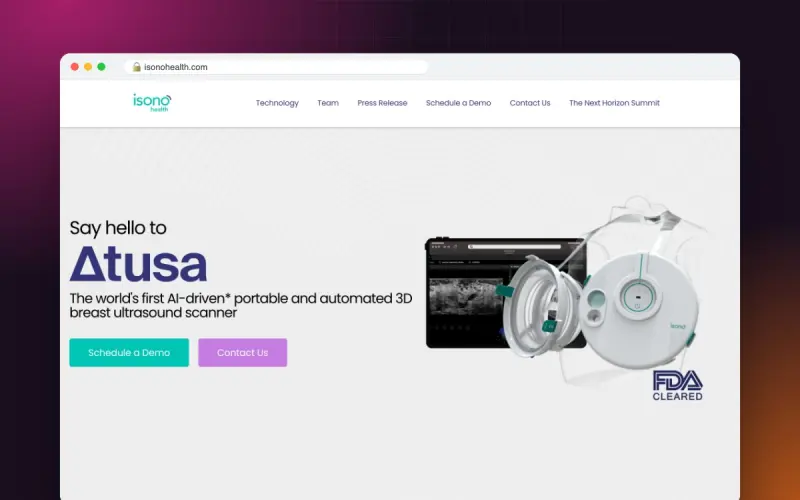 iSono Health: AI medical-device website